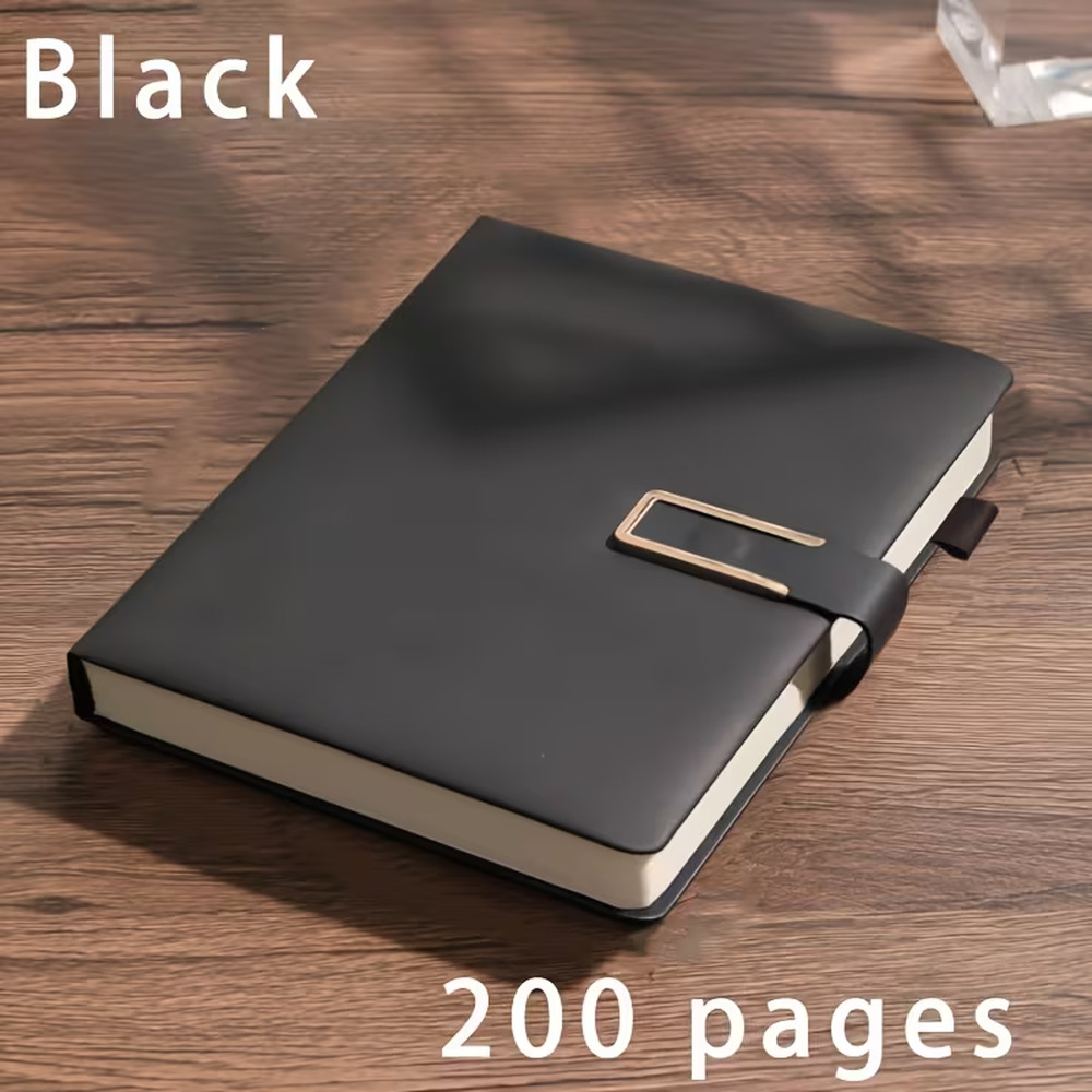 Vintage A5 Leatherbound Notebook/Diary with Soft Cover and Bookmark, Black